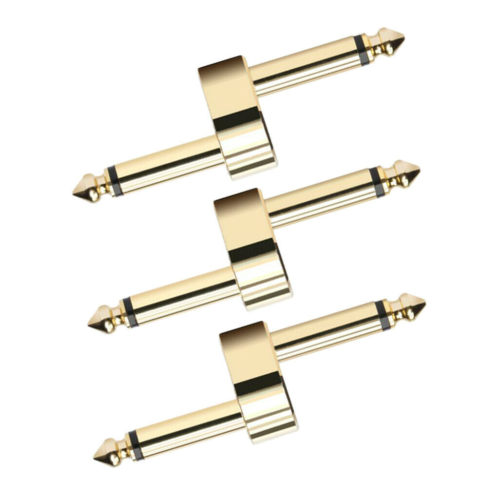 3 Pack 6.35mm Guitar Effect Pedal Coupler 1/4" inch Z Type Plug Adapter