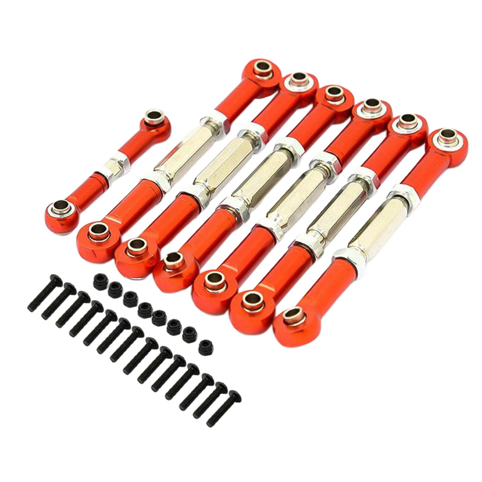 Full Set of Tie Rods Turnbuckles 3644 Fits Traxas Slash 2WD RC Car Red
