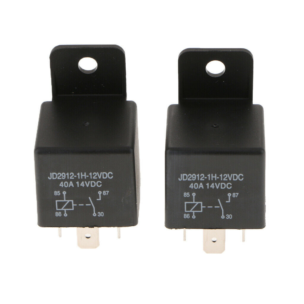 2Pcs Car Automotive Truck 12 Volt DC 40A AMP SPST Relay 4Pin Waterproof