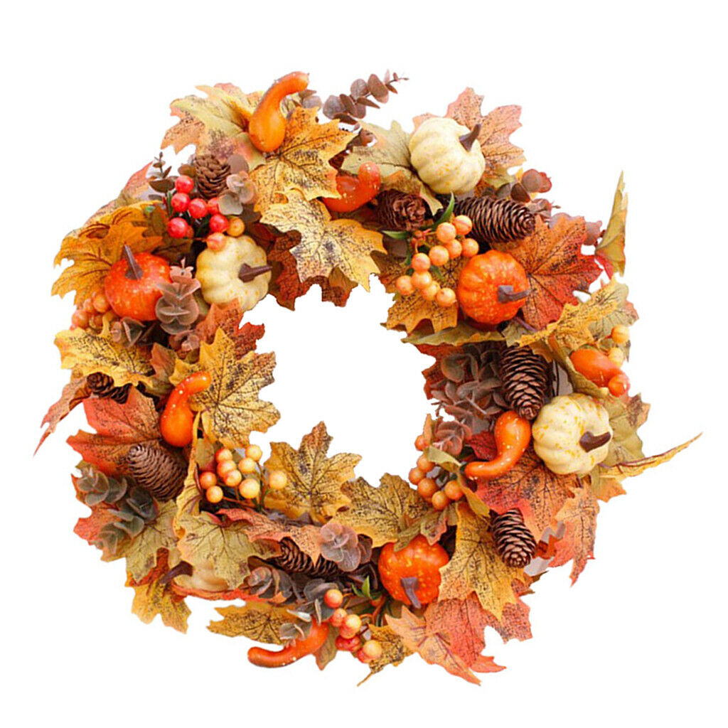 Autumn Fall Harvest Garland Wreath 50cm Wall Decor Halloween Christmas