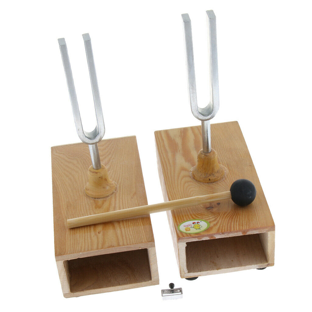 Resonant Tuning Fork 440HZ with Wooden Resonant Box Acoustic Science Tools
