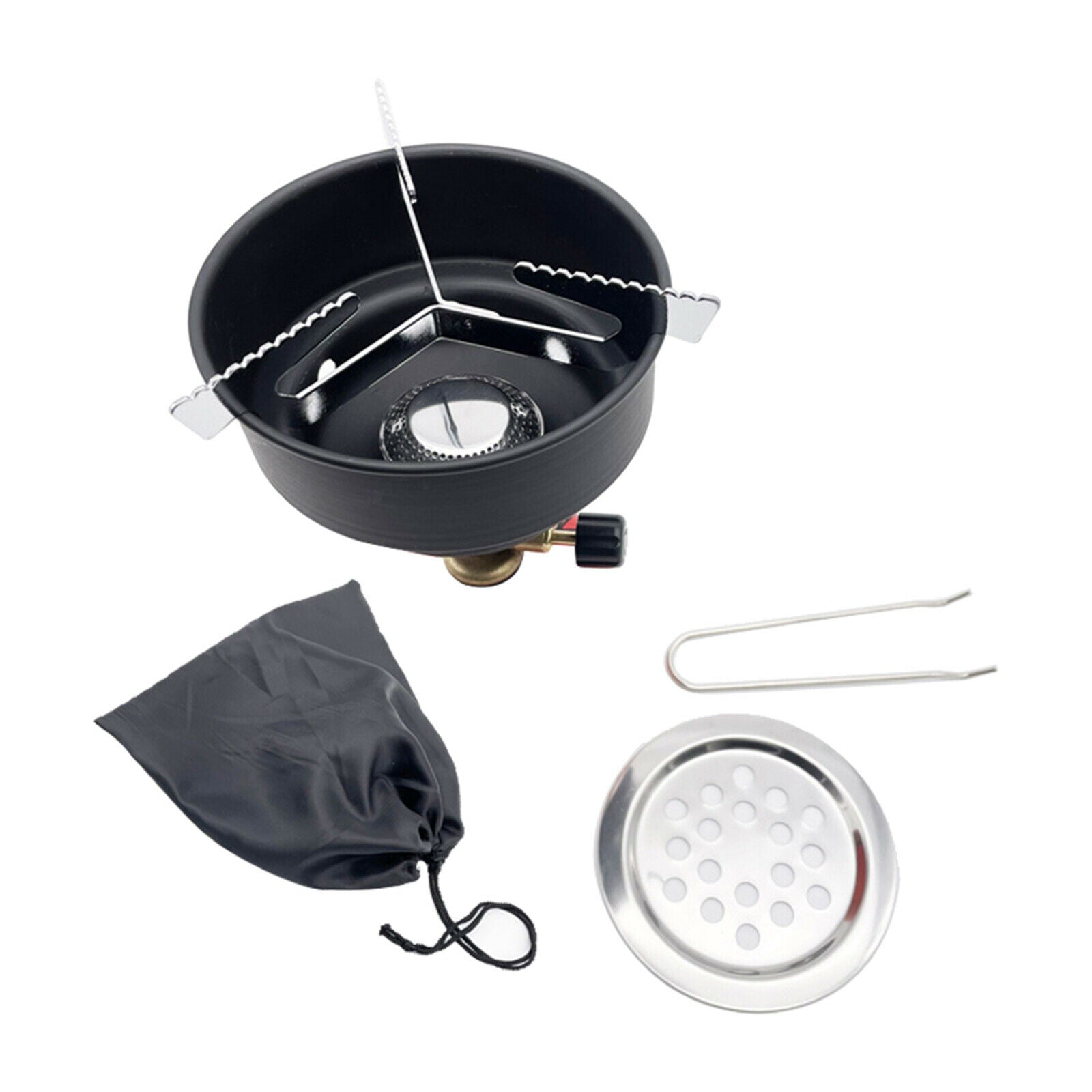 2 in 1 Portable Gas Stove Camping Wood Burning Coal Stove Outdoor Picnic BBQ