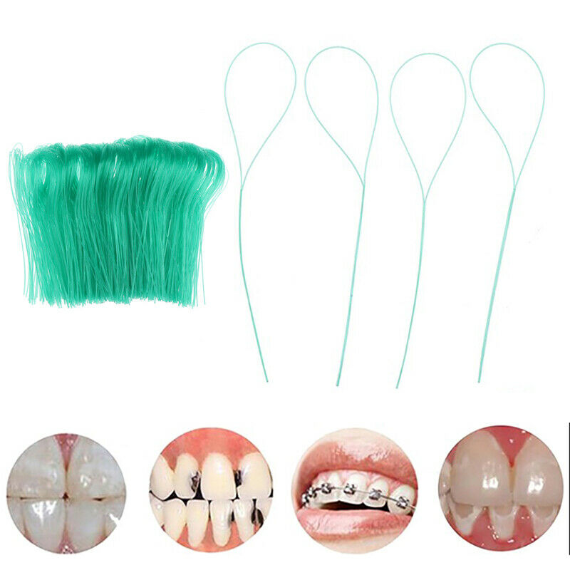 1000pcs Dental Floss Threaders Tooth Floss Holders Orthodontic Clean ToothpiDD