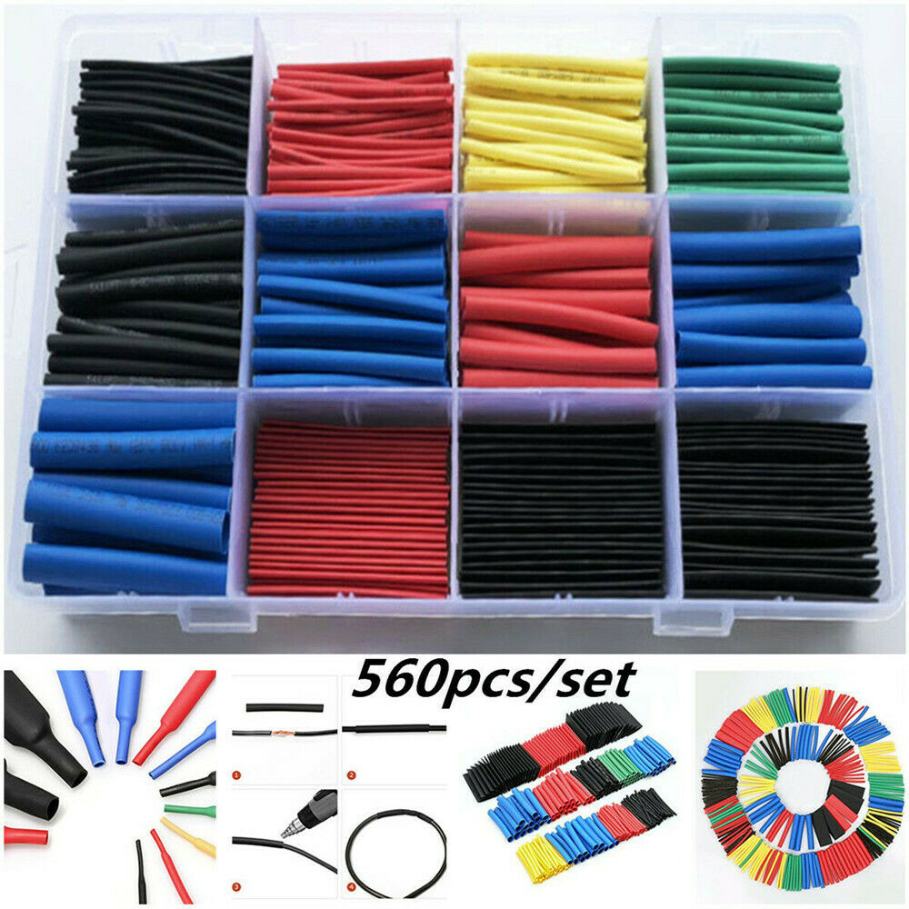 560x HEAT SHRINK Tubing Insulation Shrinkable Tube 2:1 Wire Cable Sleeve W/ Box