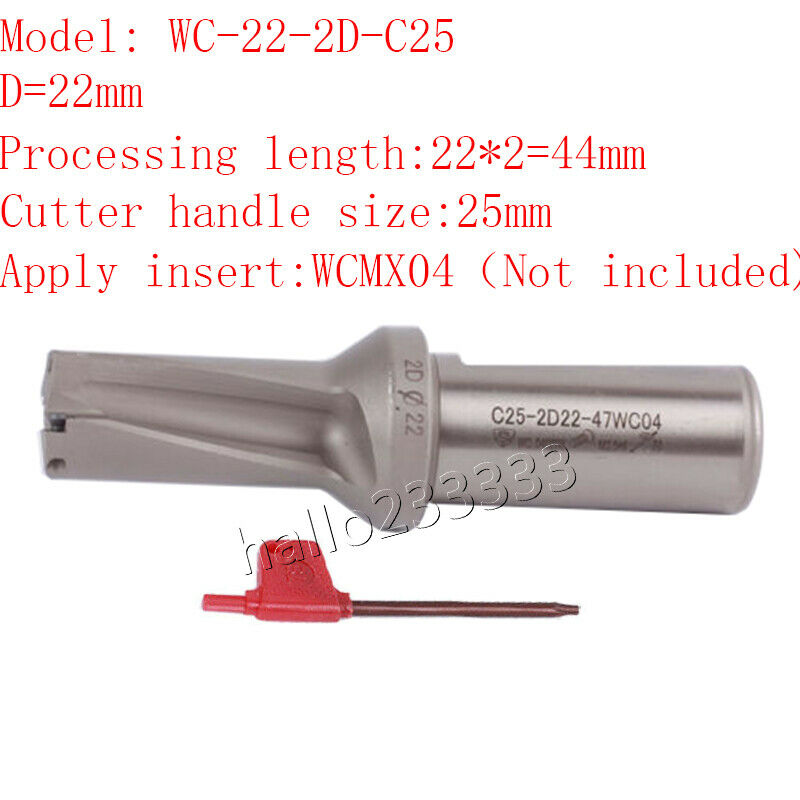 WPD220-C25-2D U drill/indexable drill/Φ 22mm C25-2D For WCMX040208FN insert