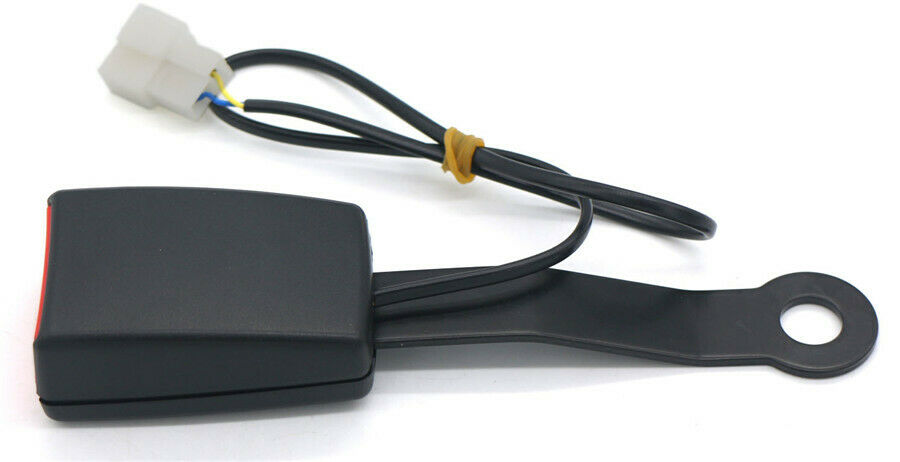 7/8" Black Universal Car Safety Seat Belt Buckle Clip With Warning Cable 1PCS
