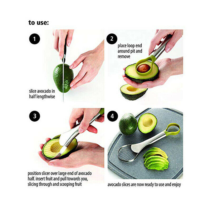 Stainless Steel Avocado nuclear slicer 2-in1 Vegetable Fruit Grater Kitch.l8