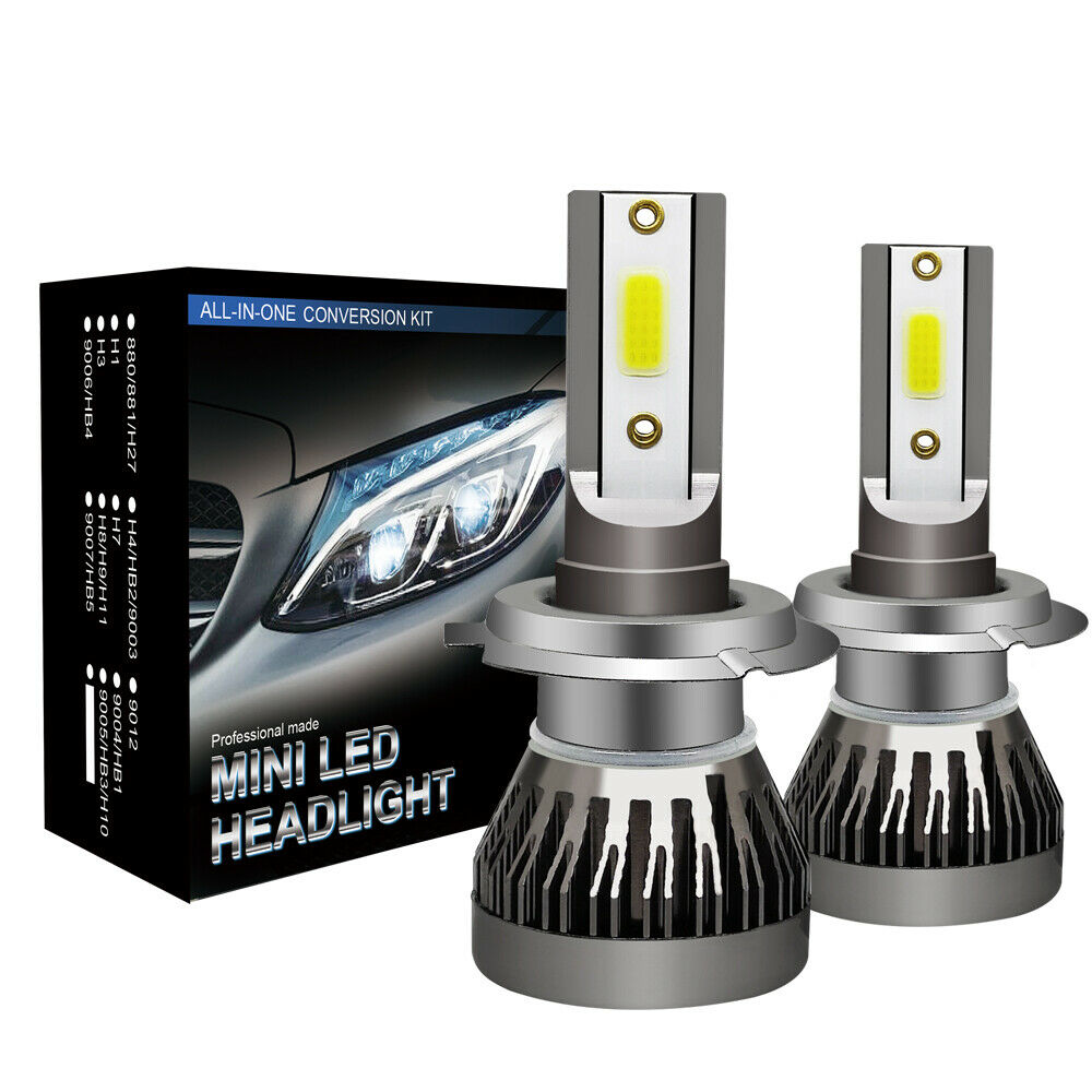 H7 Mini Led Headlight 6000K White Bulbs Kit Super Bright COB Chip IP68