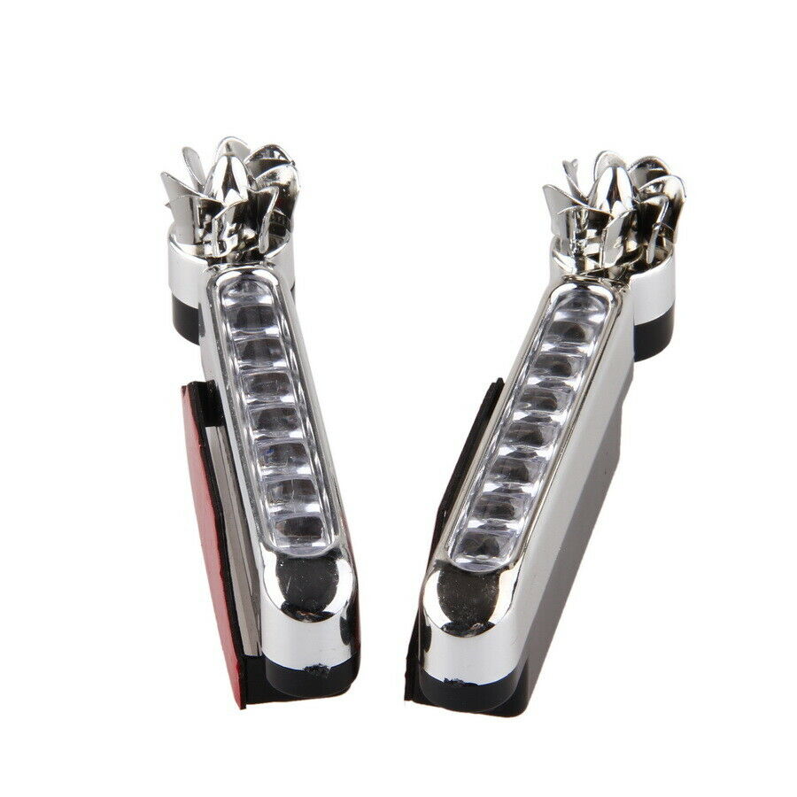 2PC Car Wind Powered 8 LED Daytime Running Light Fog Motor Head Lamp Bulbs White