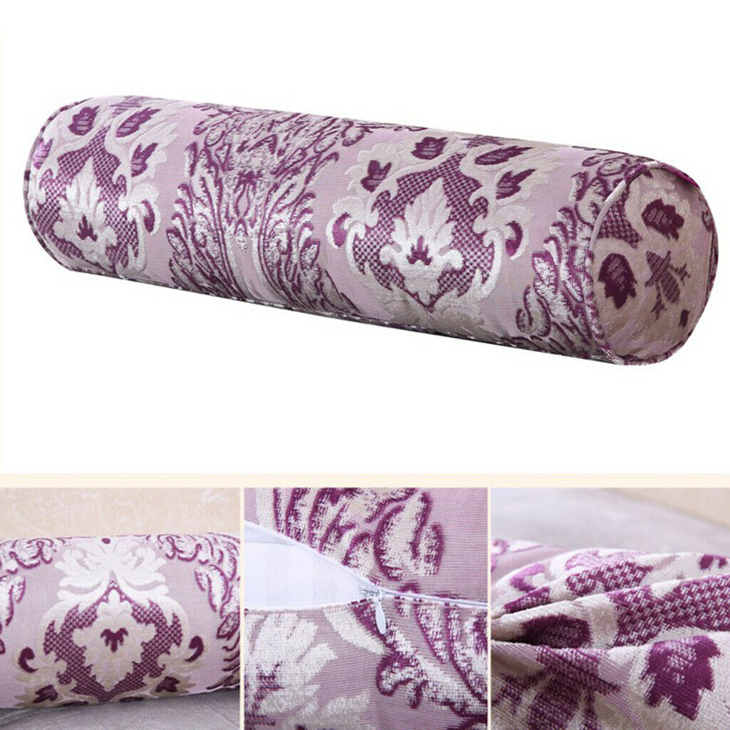 Pack of 2 Long Neck Roll Pillow Round Bolster Legs Support w/Removable Cover