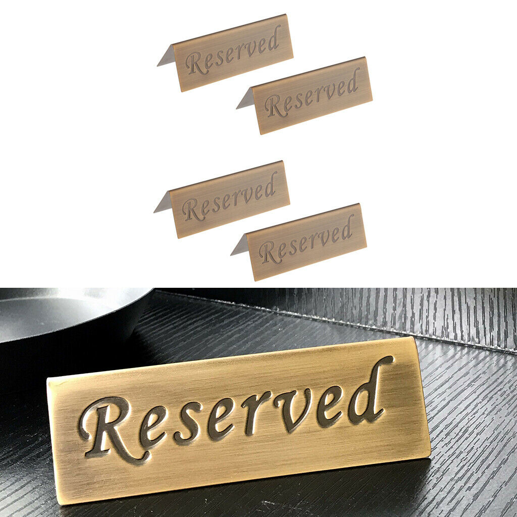 4pcs Stainless Steel Restaurant Reserved Holder Card Booked Stand Rack