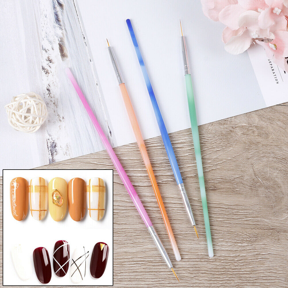 4x/Set Nail Art Liner Mixed Color Stripes Liner Drawing Brush Grid Painting DD
