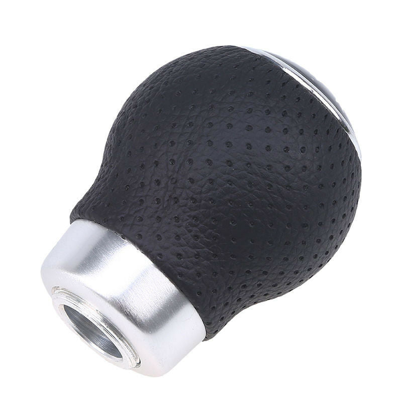 Black Leather Aluminum 5 Speed Gear Shift Knob Universal for Manual Transmission