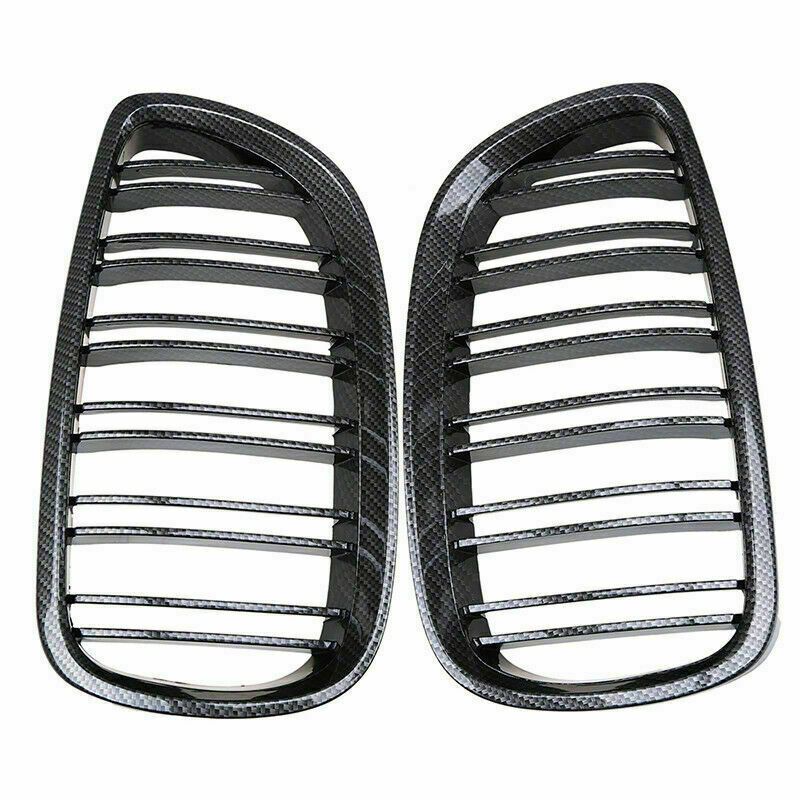 For BMW E90 E92 E93 M3 328i 335i 2007-2011 Carbon Fiber Look Kidney Grille Grill