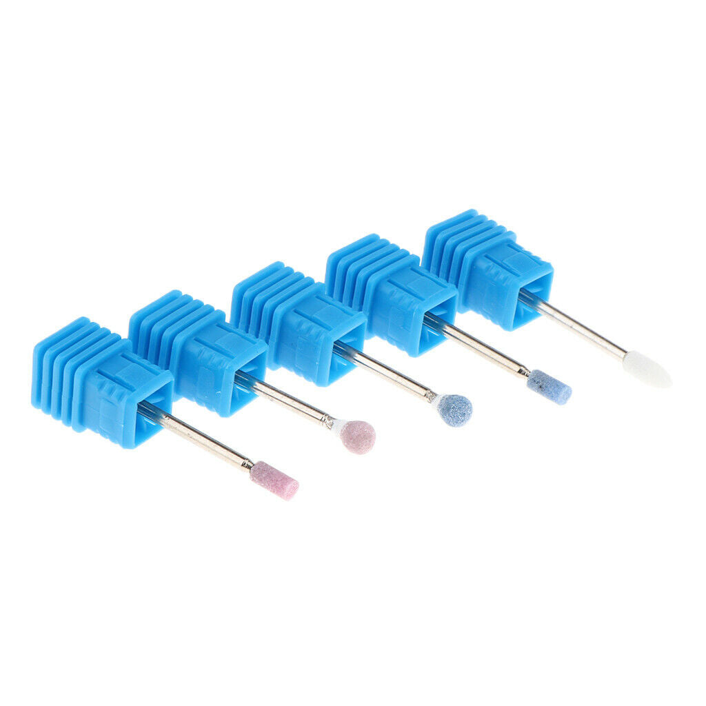 5 Pieces Portable Nail Drill Bits Nails Gel Remove Polishing Tool Grinding Head