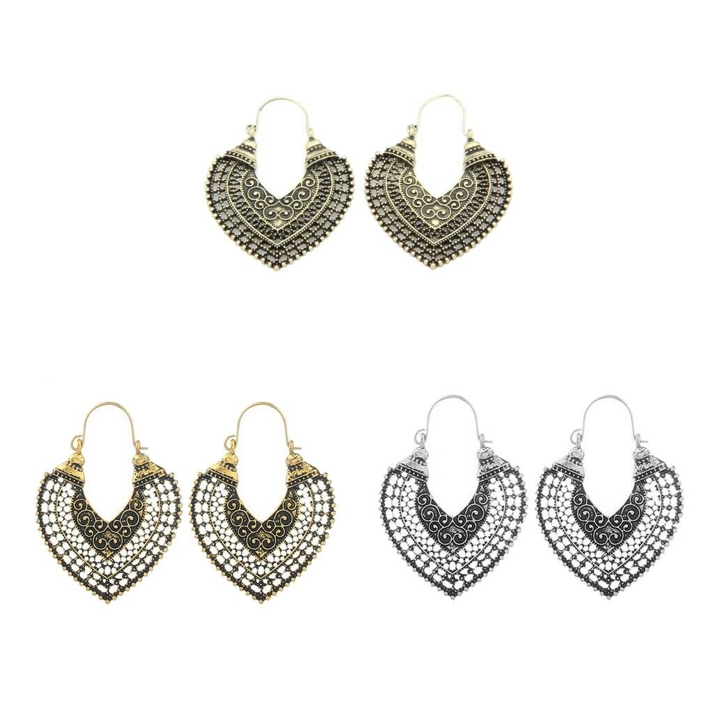 3 Pairs Set Women's Fashion Hollow Dangle Earrings Hook Earrings Minimalist