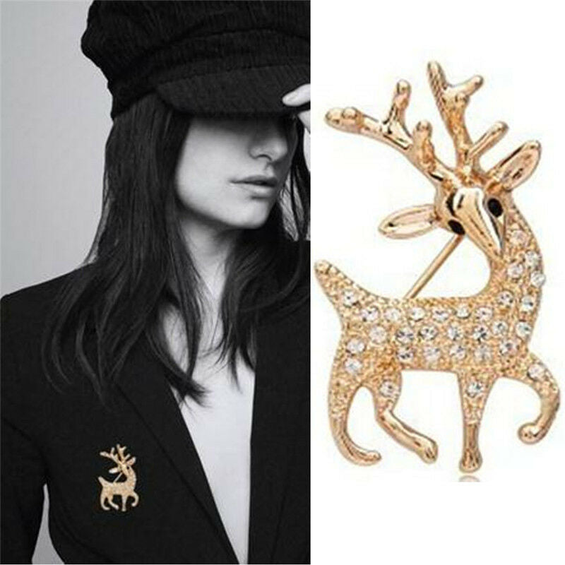 High Quality Exquisite Sika Deer Brooches Shining Rhinestone Pins Jewel N mi Tt