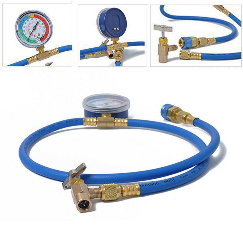 Car Air Conditioning AC R134A Refrigerant Charge Hose Low Pressure Gauge Monitor
