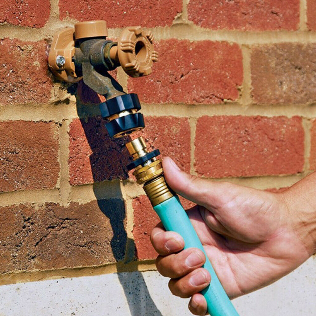 3/4-inch garden hose connector with quick coupling for plug and