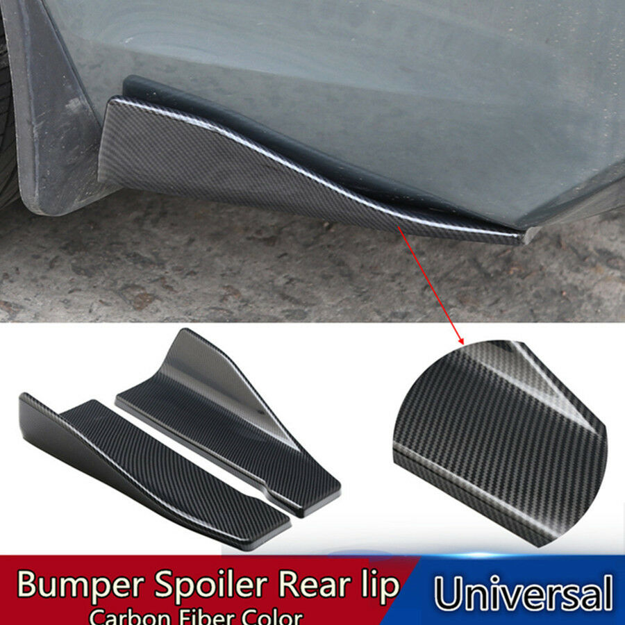 2Pc Universal Car Body Side Skirt Rocker Splitters Diffuser Winglet Wings Bumper