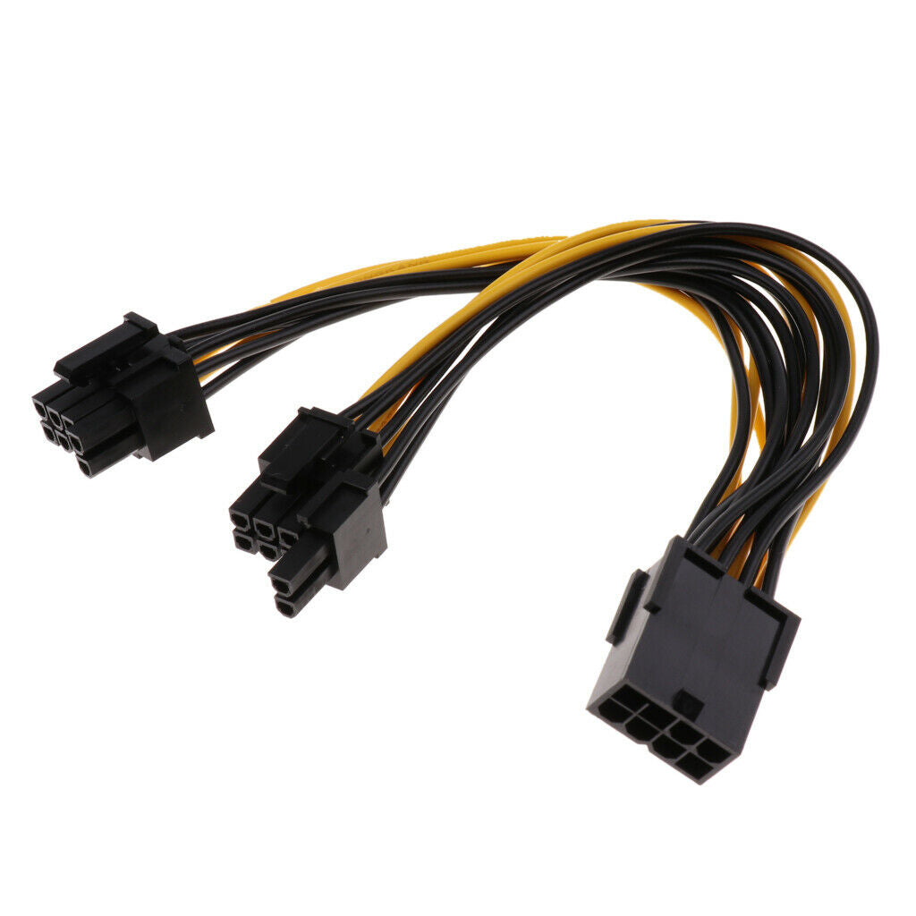 8-pin to 2x 8-pin 8 pin (6+2pin) PCIe Video Card Power Extension Cable