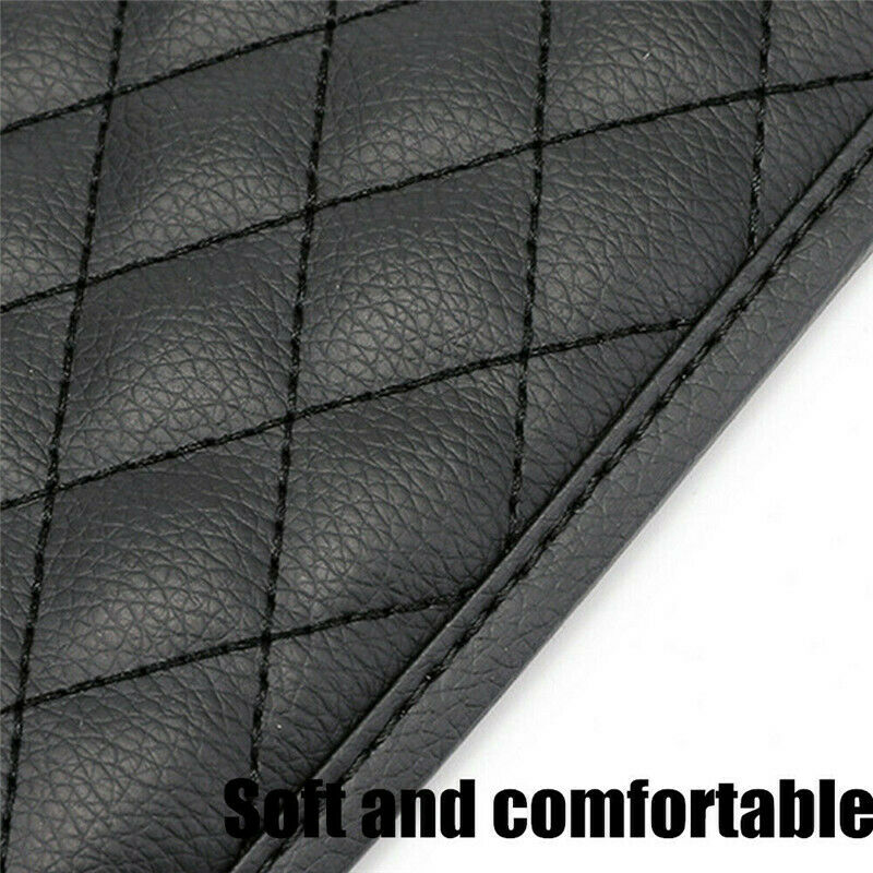 Car Leather Armrest Pad Cover Center Console Box Cushion Mat Protector Black