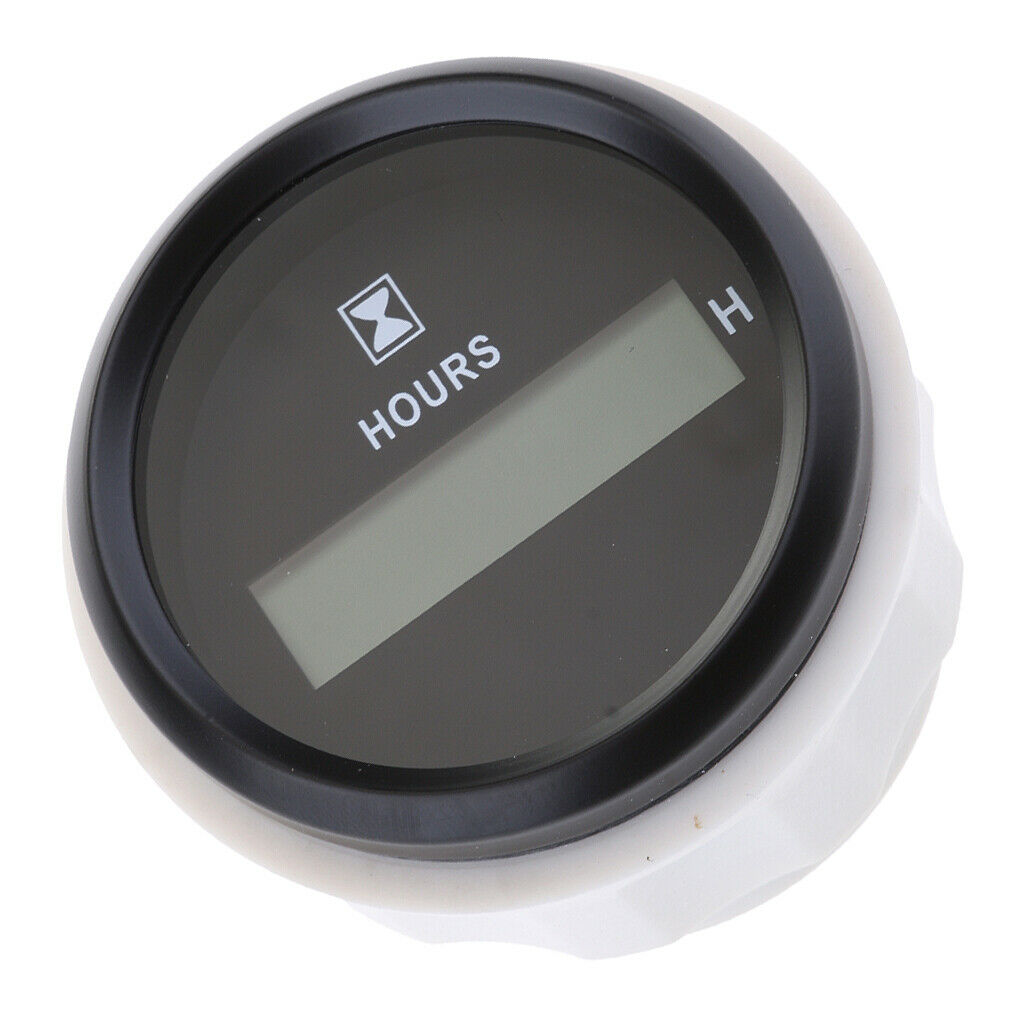 2x 2" Round Gauge IP67 Digital Hour Meter With Screw Thread For Marine Boat