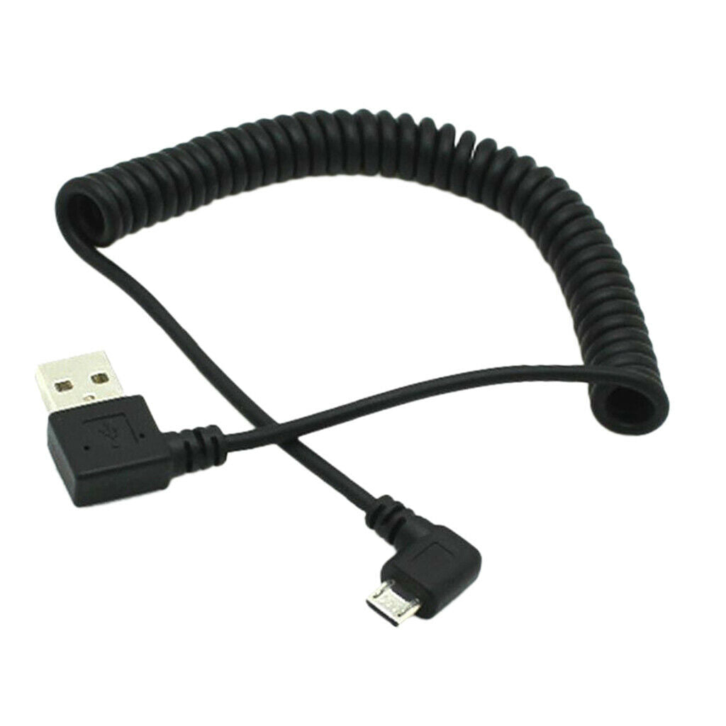 Spiral Coiled USB 2.0 A Male To Micro USB B Cable Cord Flexible for Smartphones