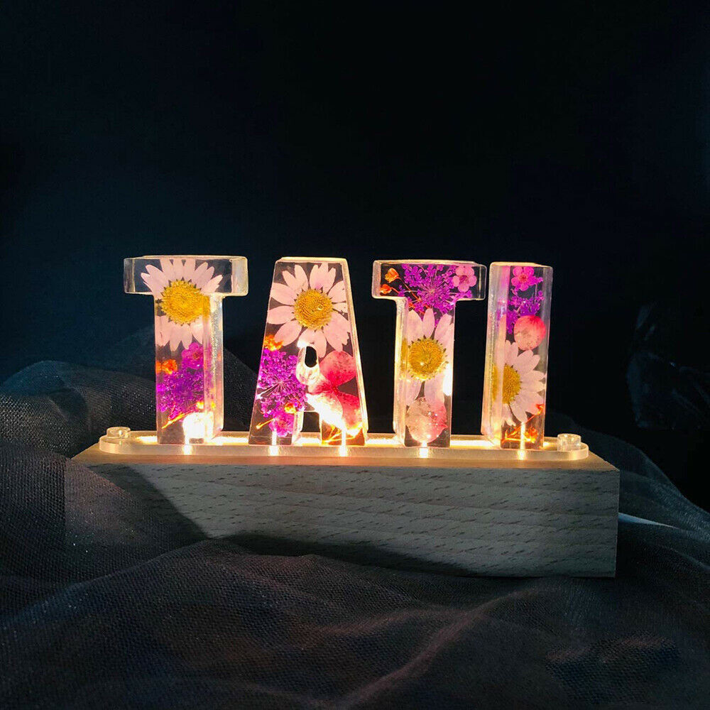 Letter Mould Small Night Light Base Stand Set DIY Epoxy Making Mould Decoration