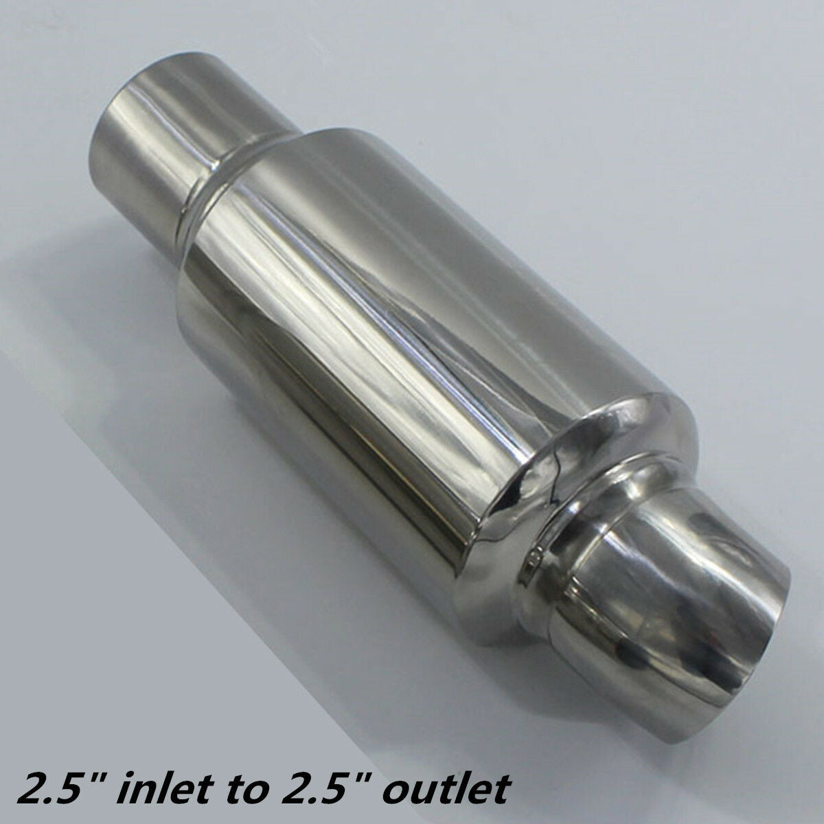 2.5" to 2.5" Exhaust Pipe Tip Muffler Stainless Steel Silencer Anti Break Sound