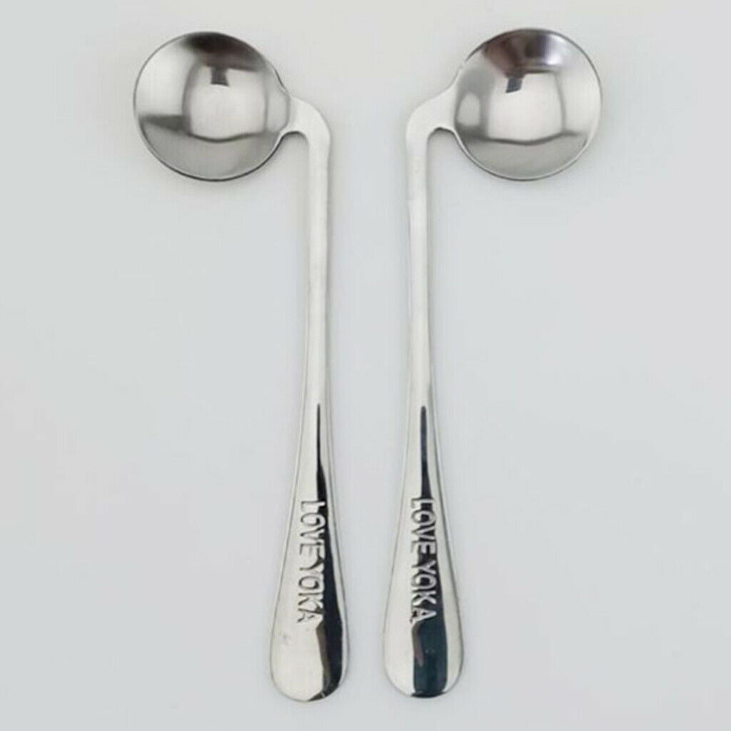 2 lot Left/Right Angled Spoon Curved Utensils for Weak Hand Elderly Disabled