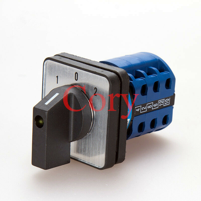 1PC Rotary Select Cam Changeover Switch 3 Position (1-0-2) 12 Terminals 20A 500V