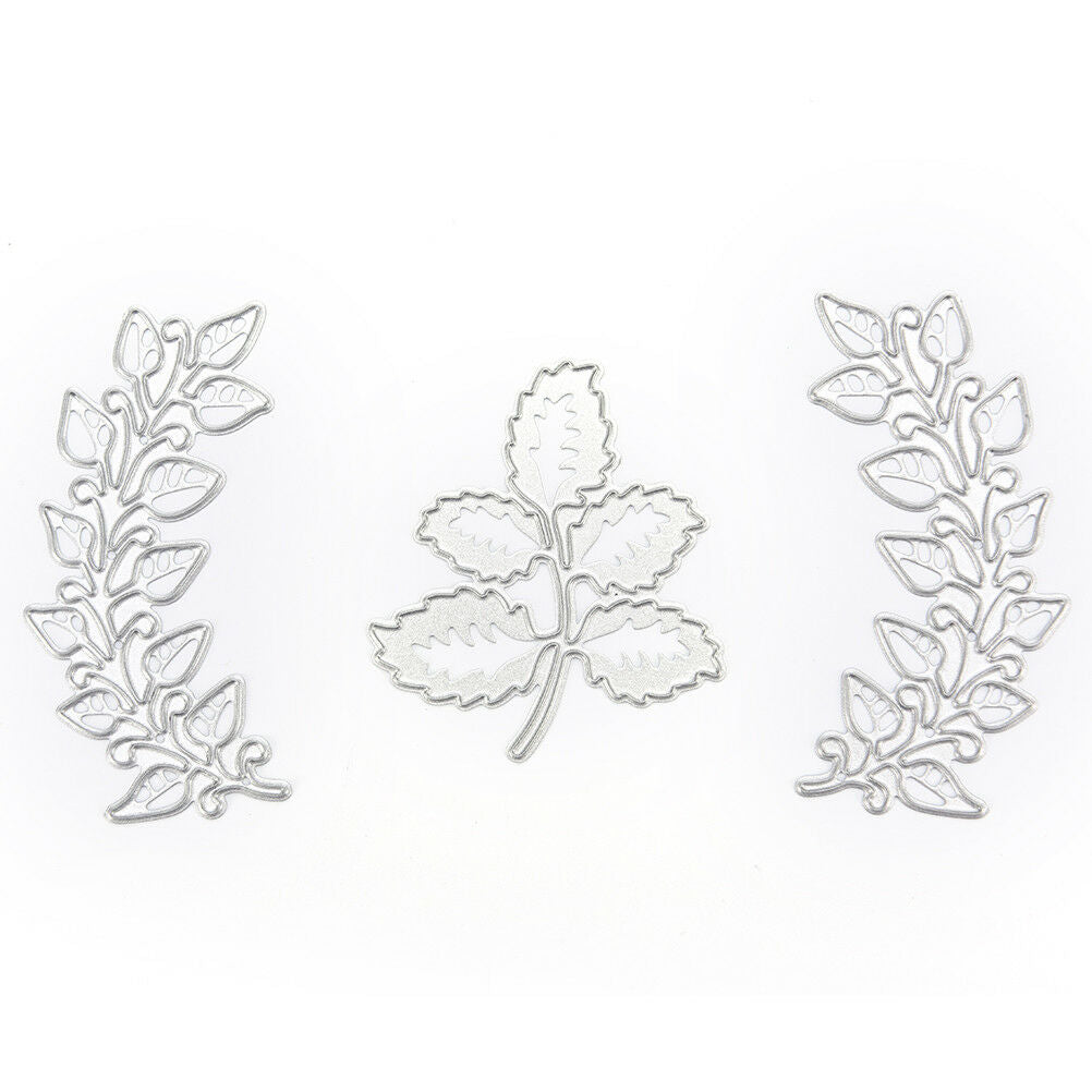 3x Leaves  Metal DIY Cut Dies Stencil Scrapbook Album Paper Card Emboss Cr.l8
