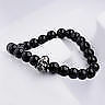 Fashion Men's Star Wars Darth Vader Bracelet 8mm Black Agate Stone Bracelets