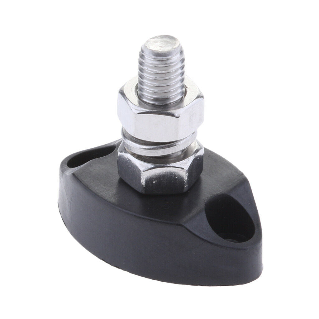 6mm Power Single Stud Black-Insulated Terminal Post Stainless Steel Marine Black