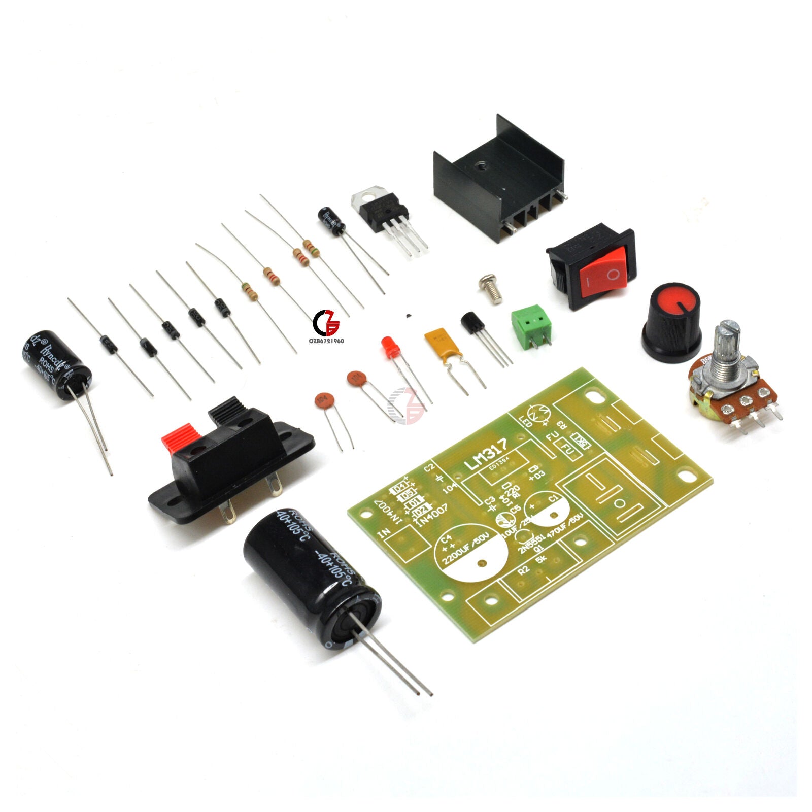 LM317 DC 5V-35V to 1.25V-30V Step Down DIY Kit AC/DC Power Supply Module