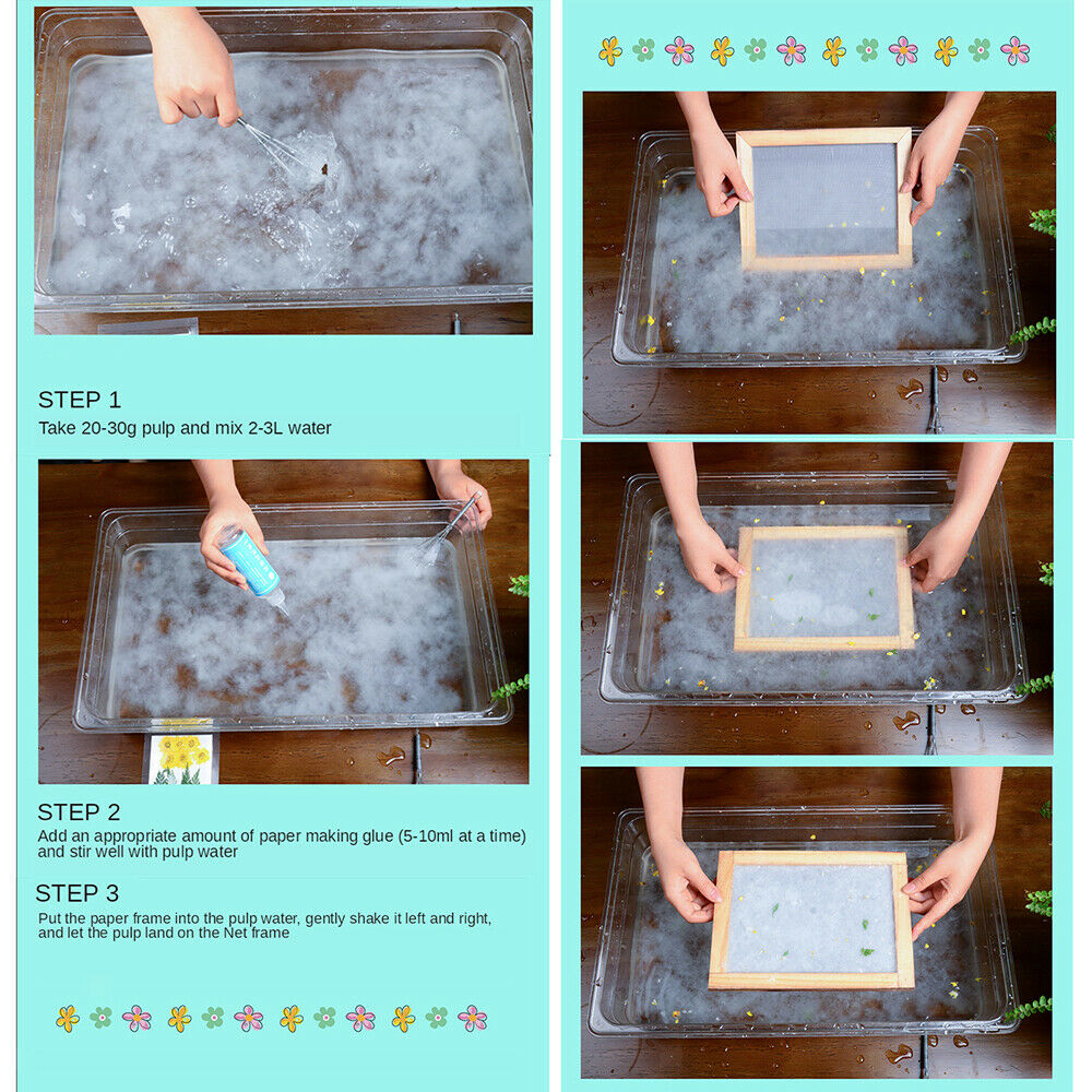 1Set   Wooden Paper Making Mould Frame Screen for Handmade Paper18x12.5cm