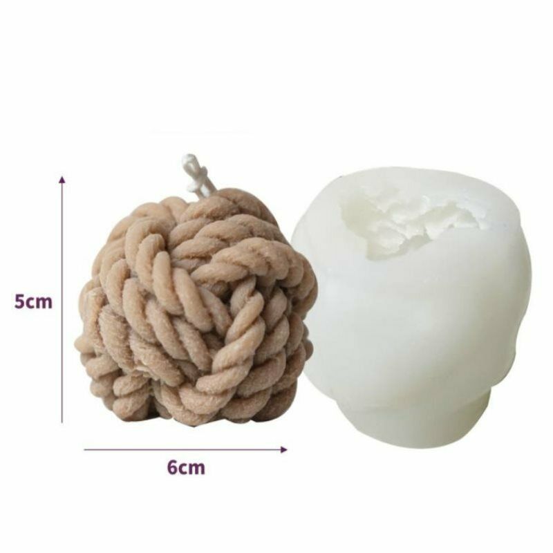 Woolen Ball Candle Mold Silicone Nordic Yarn Ball DIY Wax Soap Crafts MouldSJCA