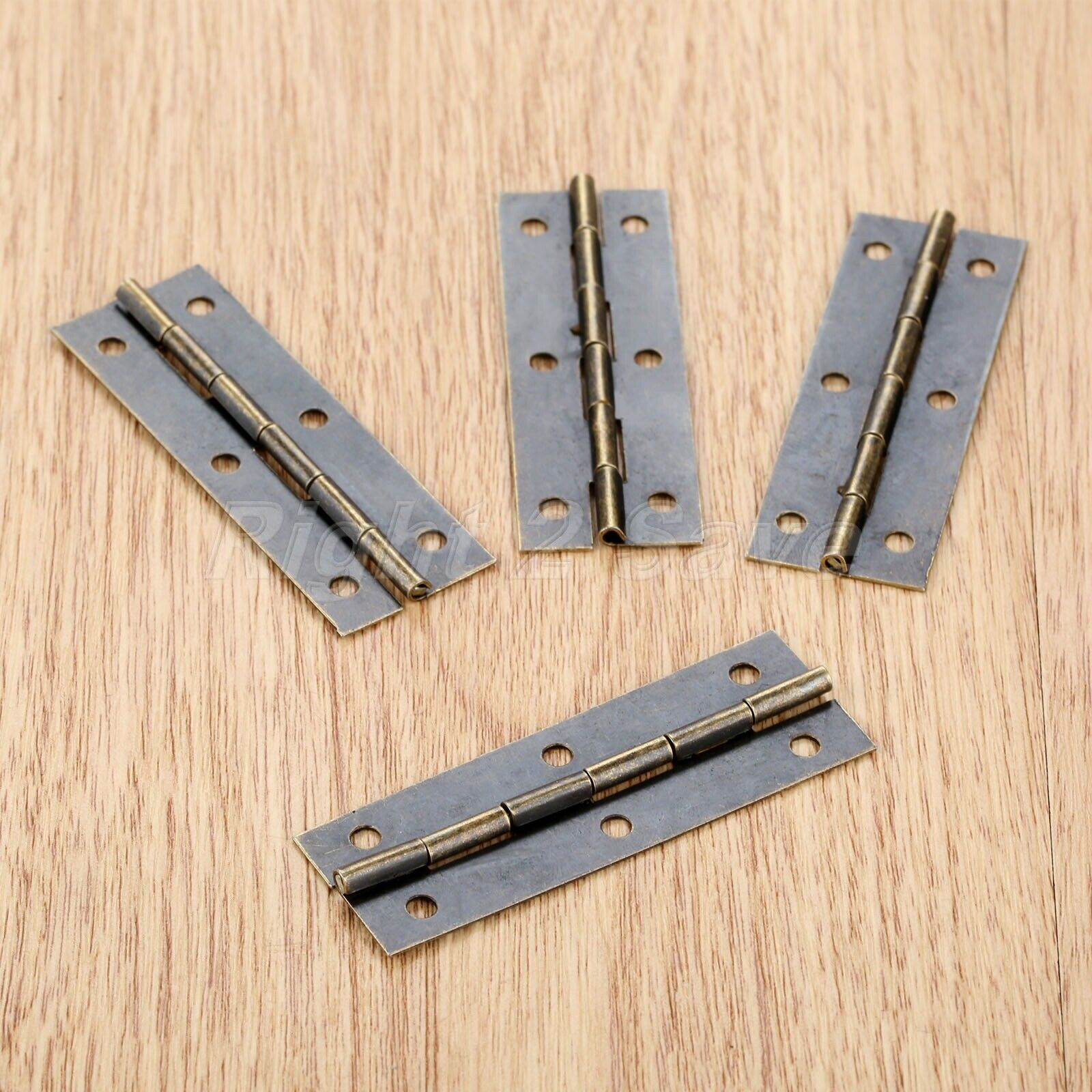 60*20mm Retro Cabinet Hinges Wardrobe Jewelry Box Furniture Door Hinges w/ Screw