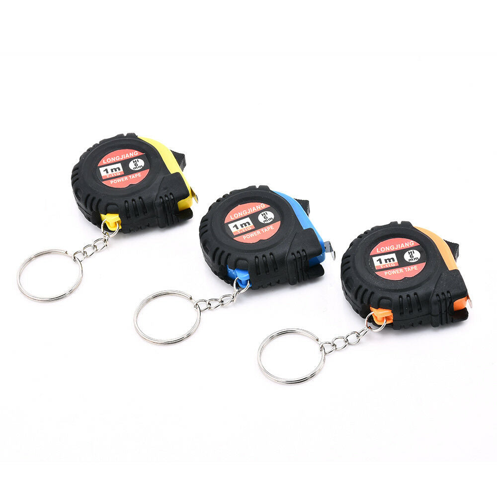 Mini Key Chains Retractable Ruler Tape Measure Pocket Size Metric 1m/3.28Ft/39".