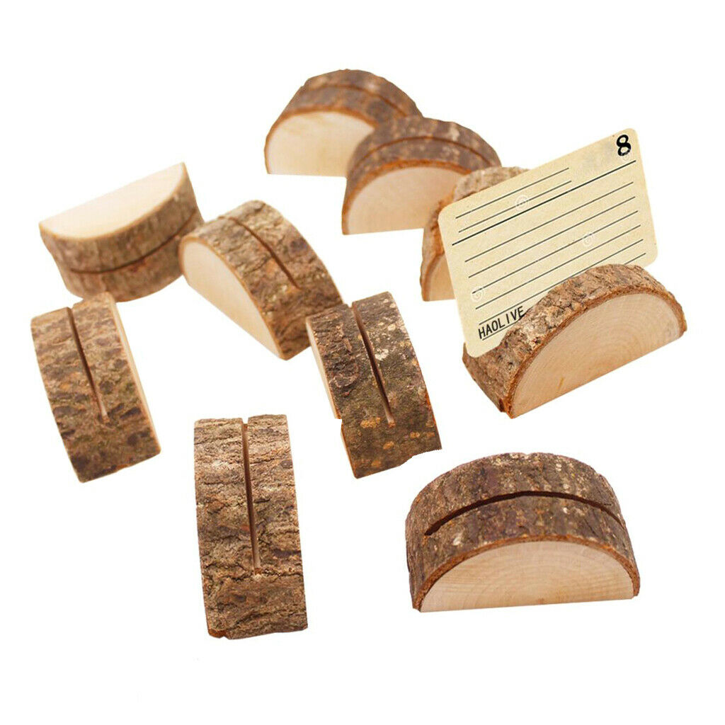 10x Wooden Card Holder Reception Supplier for Birthday Coffee Photo Menu