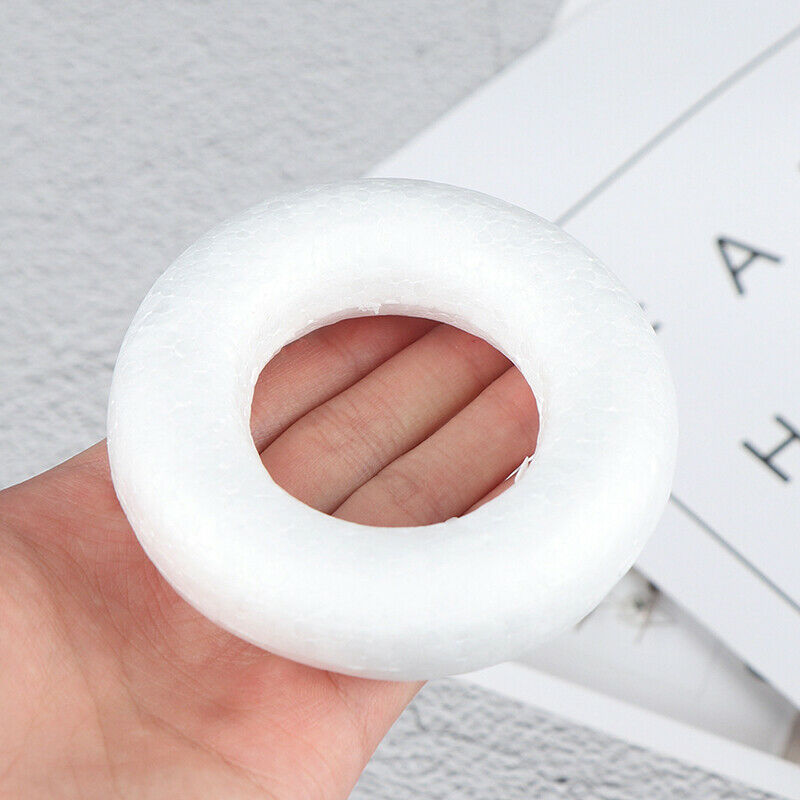 5pcs Polystyrene Styrofoam Foam ring White Craft Balls For DIY Christmas .l8