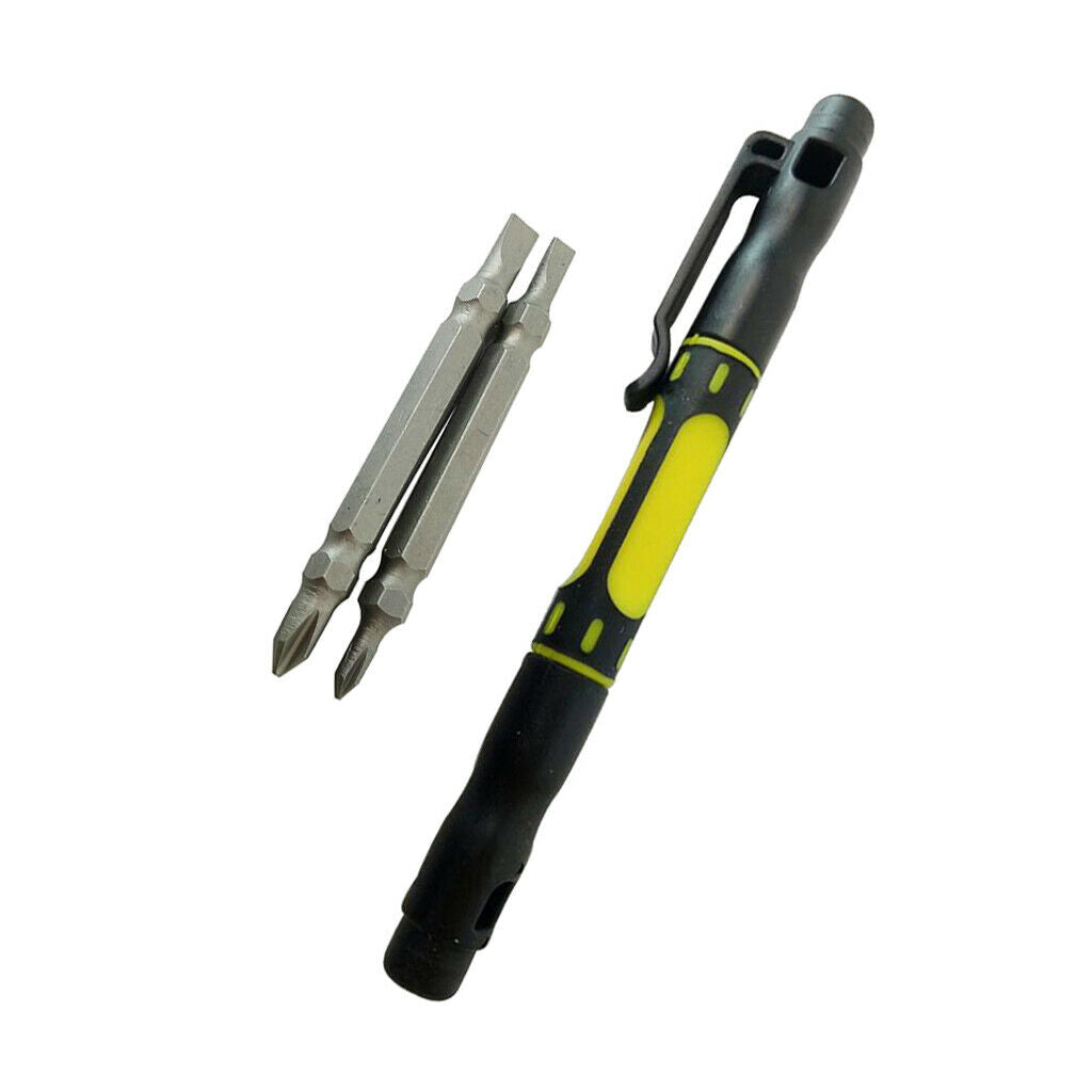 4-in-1 Bi-Material Pocket Screwdriver Double Ended Bit Handy Repair Tool Kit