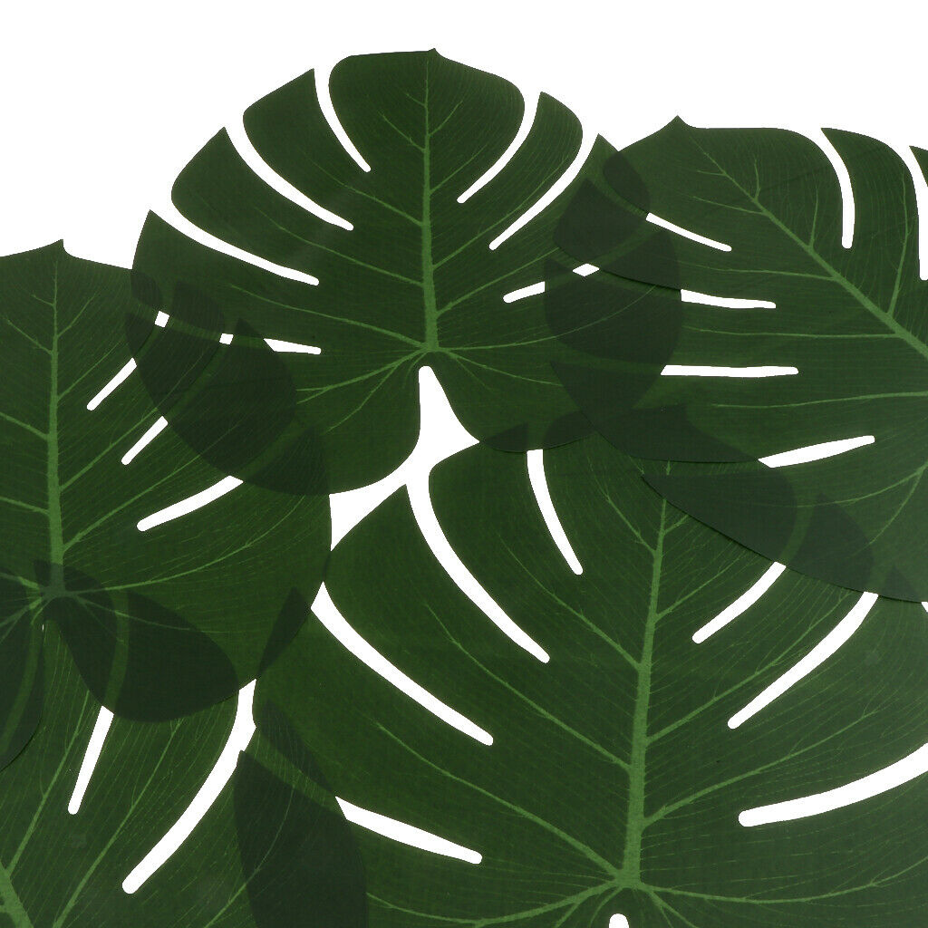 5pcs Artificial Leaf Place Pad For Hawaiian Summer Party BBQ Decor