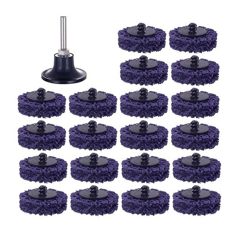 20Pack 2inch  Change Easy Strip Discs +1Pack 1/4inch Holder for Removes Rust, D6