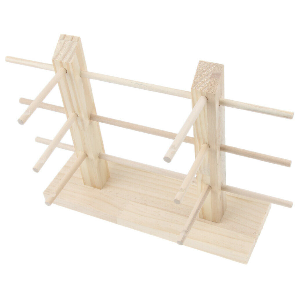 2 Pieces Wood Sunglasses Eyeglass Display Rack Double Lines 6 Pairs of Glasses