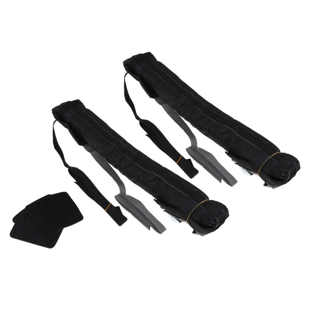 1 Pair Heavy Duty Soft Roof Rack Pads Kayak Canoe Car Carrier with Strap