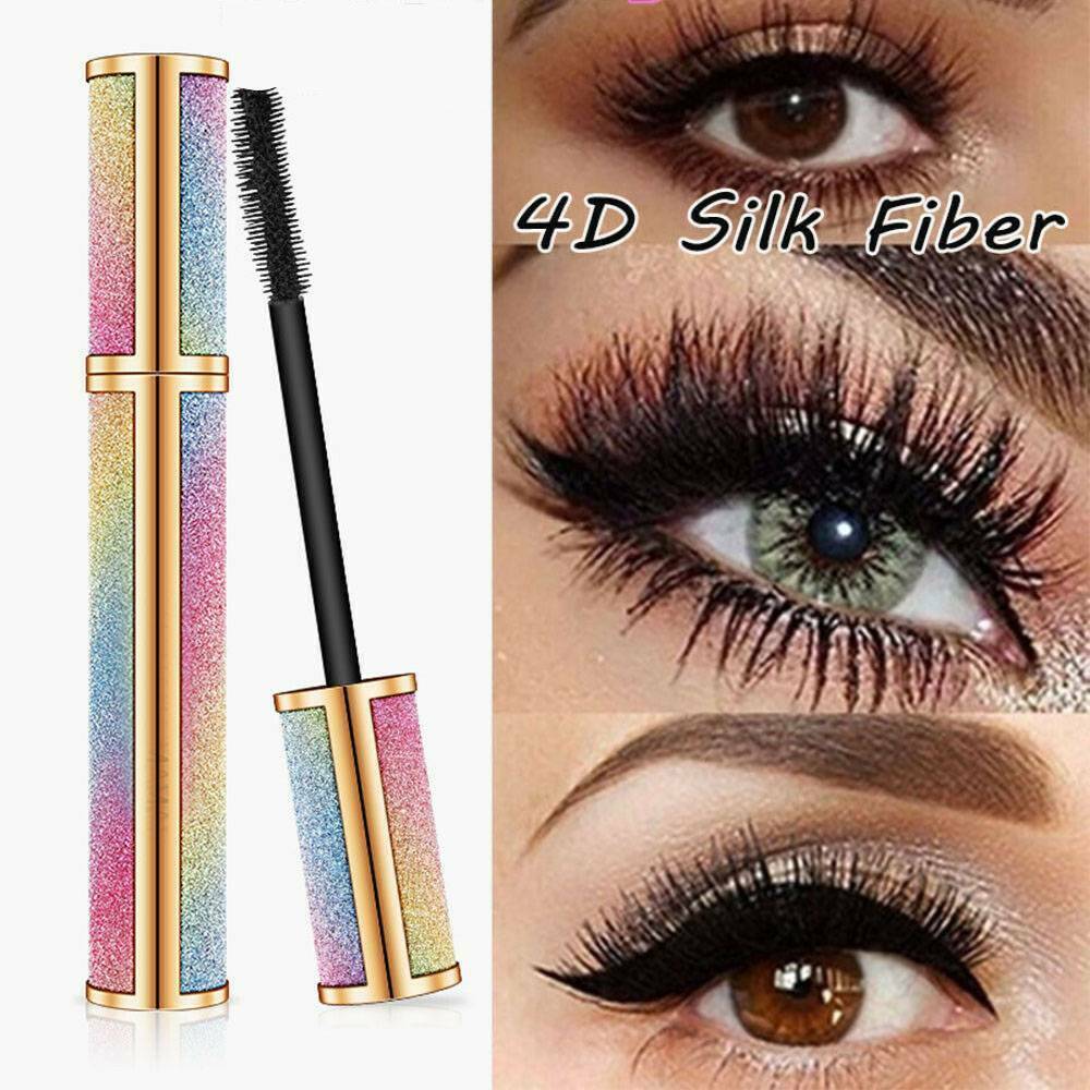 Black 4D Starry Silk Fiber Lash Waterproof Lengthening Thick Eye Lashes