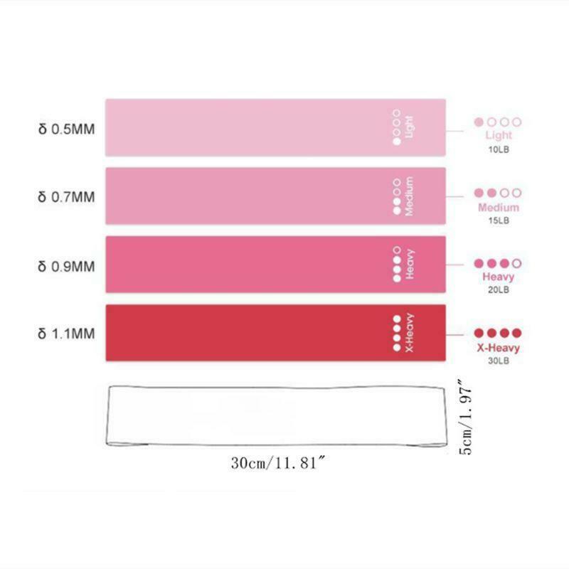 4pcs/set Mini Loop Band Fitness Elastic Band Resistance Band for Yoga Workout