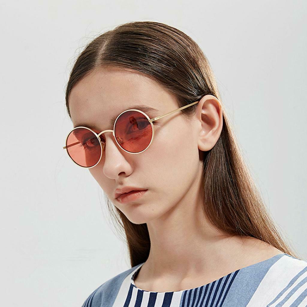 2x Men Women Chic Round Lens Sunglasses Punk Goth Shades Rave Club Costume